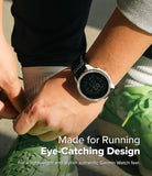 Forerunner 955 | Bezel Styling - A person tying green running shoes while wearing a white Garmin watch with a textured silver bezel.