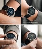Forerunner 955 | Bezel Styling - Four close-up views of Garmin Forerunner 955 watches with different metallic bezel designs.