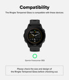 Forerunner 955 Screen Protector | Glass - R6 - Forerunner 955 Screen Protector - Garmin Forerunner 955 smartwatch shown with compatibility text and a green checkmark.
