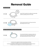 Forerunner 965 | Bezel Styling & Band - Illustrated guide showing steps to remove a watch bezel using heat and a tool.