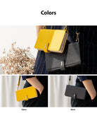 Galaxy Note 20 Ultra Case | Folio Signature Black - Yellow and black leather folio phone cases worn as crossbody bags.