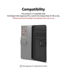 Galaxy Note 20 Ultra Case | Folio Signature+ - Open grey and black folio case with card slots and phone installed.