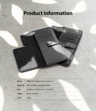 Galaxy Note 20 Ultra Case | Folio Signature+ - Two open black leather wallet cases with card slots on a textured surface.
