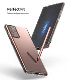 Galaxy Note 20 Case | Air - Clear phone case on a bronze Galaxy Note 20 with an S Pen and precise port cutouts.