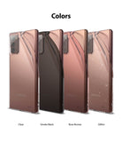 Galaxy Note 20 Case | Air - Four Galaxy Note 20 cases in clear, smoke black, rose bronze, and glitter finishes.