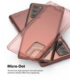 Galaxy Note 20 Case | Air - Transparent rose gold phone case with micro-dot pattern layered over a matching smartphone.