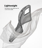 Galaxy Note 20 Case | Air - A slim, translucent gray phone case floating amidst flowing white fabric.