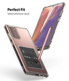 Galaxy Note 20 Case | Fusion Design - Clear phone case on a bronze Galaxy Note 20 with a stylus and New York graphic.