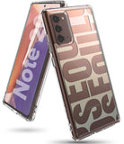 Galaxy Note 20 Case | Fusion Design - Clear phone case with Seoul typography on a bronze Samsung Galaxy Note 20.