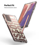 Galaxy Note 20 Case | Fusion Design - Clear phone case with Seoul graphic, showing front and back views with a stylus.
