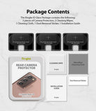 Galaxy Note 20 Camera Protector | Invisible Defender Glass - Package contents showing three camera protectors and tools.