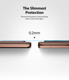 Galaxy Note 20 Camera Protector | Invisible Defender Glass - Galaxy Note 20 Camera Protector - Side view of a phone camera with a thin 0.2mm glass protector applied.