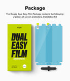 Google Pixel 7a Screen Protector | Dual Easy Film [2P] - Bright green product box with two blue screen protectors.