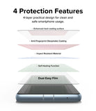 Google Pixel 7a Screen Protector | Dual Easy Film [2P] - Google Pixel 7a Screen Protector - Exploded view showing four protective layers of the Dual Easy Film on a smartphone.