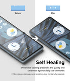 Google Pixel 7a Screen Protector | Dual Easy Film [2P] - Comparison showing a scratched screen before and healed after.