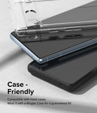 Google Pixel 7a Screen Protector | Dual Easy Film [2P] - Google Pixel 7a Screen Protector - A clear phone case hovering above a smartphone with a screen protector applied.