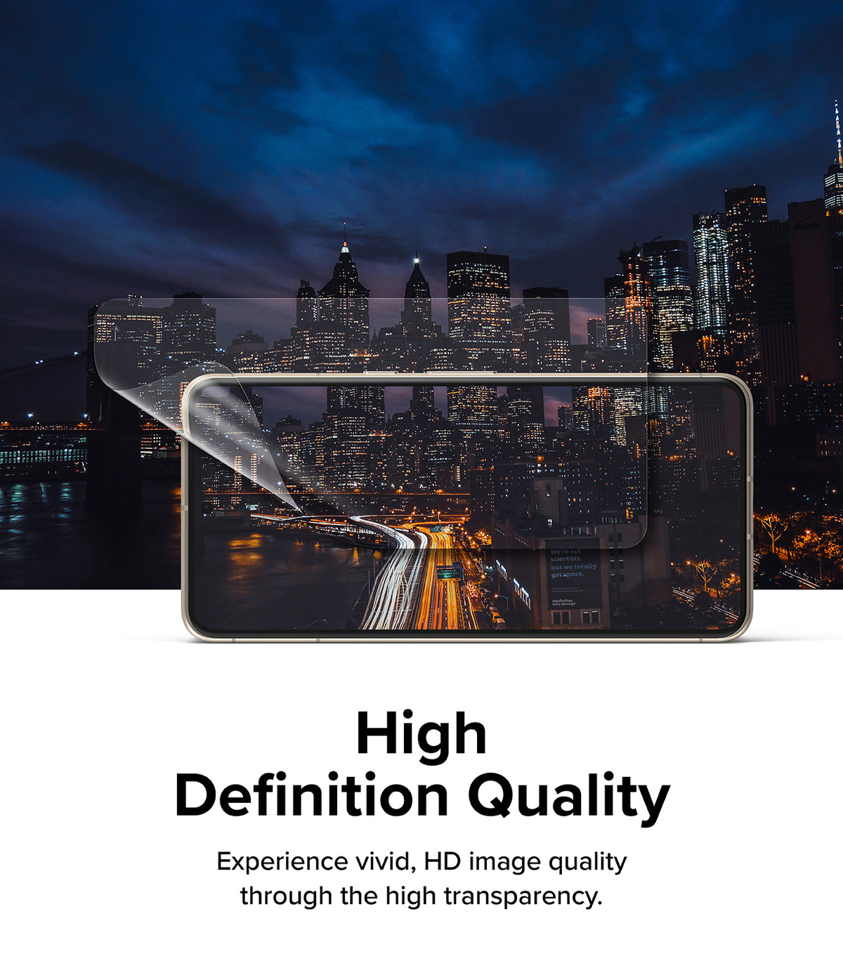 Google Pixel 8 Pro Screen Protector | Dual Easy Film - Transparent screen protector being applied to a smartphone.