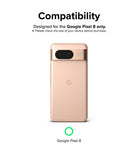 Google Pixel 8 Screen Protector | Dual Easy Film - Rose gold Google Pixel 8 phone shown with compatibility text.