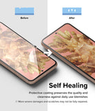 Google Pixel 8 Screen Protector | Dual Easy Film - Before and after comparison showing self-healing screen scratches.