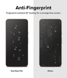Google Pixel 8 Screen Protector | Dual Easy Film - Comparison showing clean screen with water beads vs. smudged screen.