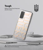 Galaxy S20 FE Case | Fusion Design - Clear phone case with Seoul typography, highlighting military-grade drop protection.