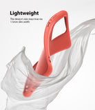 Galaxy S20 Ultra Case | Air-S - A slim red phone case floating amidst flowing white fabric with text about its lightweight design.