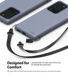 Galaxy S20 Ultra Case | Air-S - Blue phone cases with detachable black lanyards attached to side mounting holes.