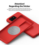 Galaxy S20 Ultra Case | Air-S - Red phone case with an interior instructional sticker advising not to remove it.