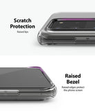 Galaxy S20 Ultra Case | Air - Close-up of clear phone case showing raised bezels and lips for screen and camera protection.