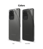 Galaxy S20 Ultra Case | Air - Two Galaxy S20 Ultra phones shown in clear and smoke black Air cases side-by-side.