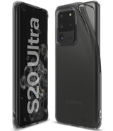 Galaxy S20 Ultra Case | Air - Transparent protective case shown on front and back of a Galaxy S20 Ultra smartphone.