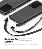 Galaxy S20 Ultra Case | Air - Clear phone case with dual lanyard attachment points and a detachable black strap.