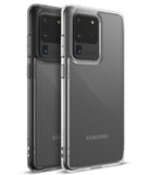 Galaxy S20 Ultra Case | Fusion - Two clear protective cases on Galaxy S20 Ultra phones showing camera and side buttons.