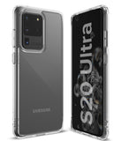 Galaxy S20 Ultra Case | Fusion - Clear protective case shown from back and front angles on a Samsung Galaxy S20 Ultra.