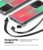 Galaxy S20 Ultra Case | Fusion Design - Clear phone cases with lanyard attachment points and a detachable black strap.