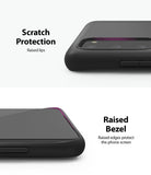 Galaxy S20 Case | Air-S - Close-up of phone case showing raised lips for camera protection and raised bezels for screen safety.
