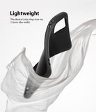 Galaxy S20 Case | Air-S - A slim black phone case wrapped in flowing white fabric with the text "Lightweight" above.