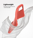 Galaxy S20 Case | Air-S - A slim coral phone case floating amidst swirling white fabric, highlighting its lightweight design.