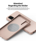 Galaxy S20 Case | Air-S - Rose gold phone case showing an interior sticker with instructions not to remove it.