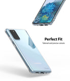 Galaxy S20 Case | Air - Clear protective phone case shown from front and back angles with precise port and camera cutouts.