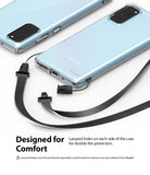 Galaxy S20 Case | Air - Clear phone case with dual lanyard attachment points and a detachable black strap.