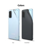 Galaxy S20 Case | Air - Two Galaxy S20 phones shown in clear and smoke black Air cases, highlighting the slim, transparent design.