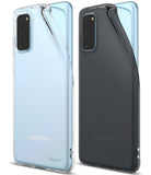 Galaxy S20 Case | Air - Two Galaxy S20 phones in clear and matte black Air cases, showing back design and camera cutouts.