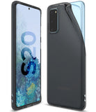 Galaxy S20 Case | Air - A transparent black phone case shown from front and back angles on a Galaxy S20 smartphone.