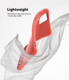 Galaxy S20 Plus Case | Air-S - A slim coral red phone case wrapped in flowing white fabric against a white background.