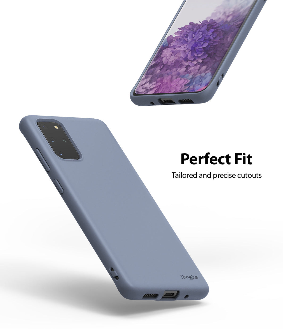 Galaxy S20 Plus Case | Air-S - Blue phone case showing precise cutouts and camera protection on a Galaxy S20 Plus.