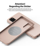 Galaxy S20 Plus Case | Air-S - Pink phone case interior showing a circular instructional sticker that should not be removed.