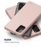 Galaxy S20 Plus Case | Air-S - Stacked matte pink phone cases for Galaxy S20 Plus with cutouts for camera and buttons.