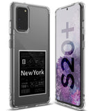 Galaxy S20 Plus Case | Fusion Design - Clear phone case with a New York travel-themed graphic on the back.