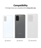 Galaxy S20 Plus Case | Fusion Design - Compatibility chart showing Galaxy S20, S20+, and S20 Ultra with S20+ checked.